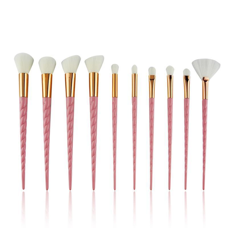 Multi-color Handle Spiral Makeup Brush with Super Soft Brush Bristle-03