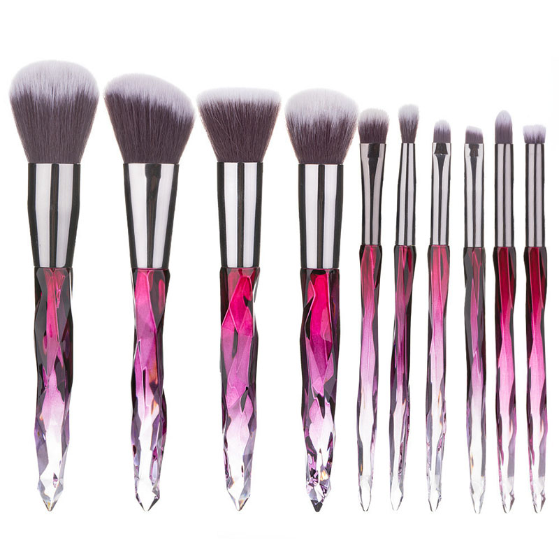 Transparent crystal handle makeup brush set-03